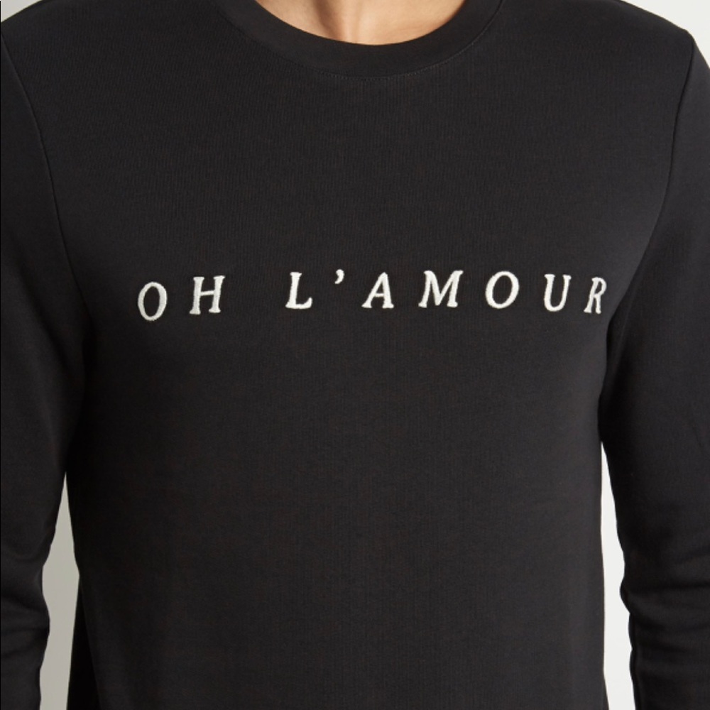 A.P.C. “Oh L’Amour” Mens Black Crewneck Sweatshirt